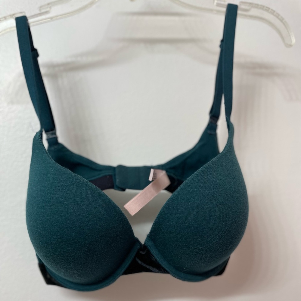 Victoria’s Secret push up bra, hunter green